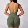One Piece Jumpsuit Butt Lifting Skims Bodysuit Yoga Wear Athletic Short Jumpsuit