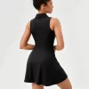 Collar Neck Tennis Skirt Contrast Color Tennis Dress Wholesale Clothing Women's Tennis Skirts