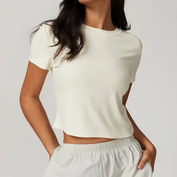 Women Crew Neck T Shirt Wholesale Clothing Hot Yoga Clothes Short Sleeve Workout Tops