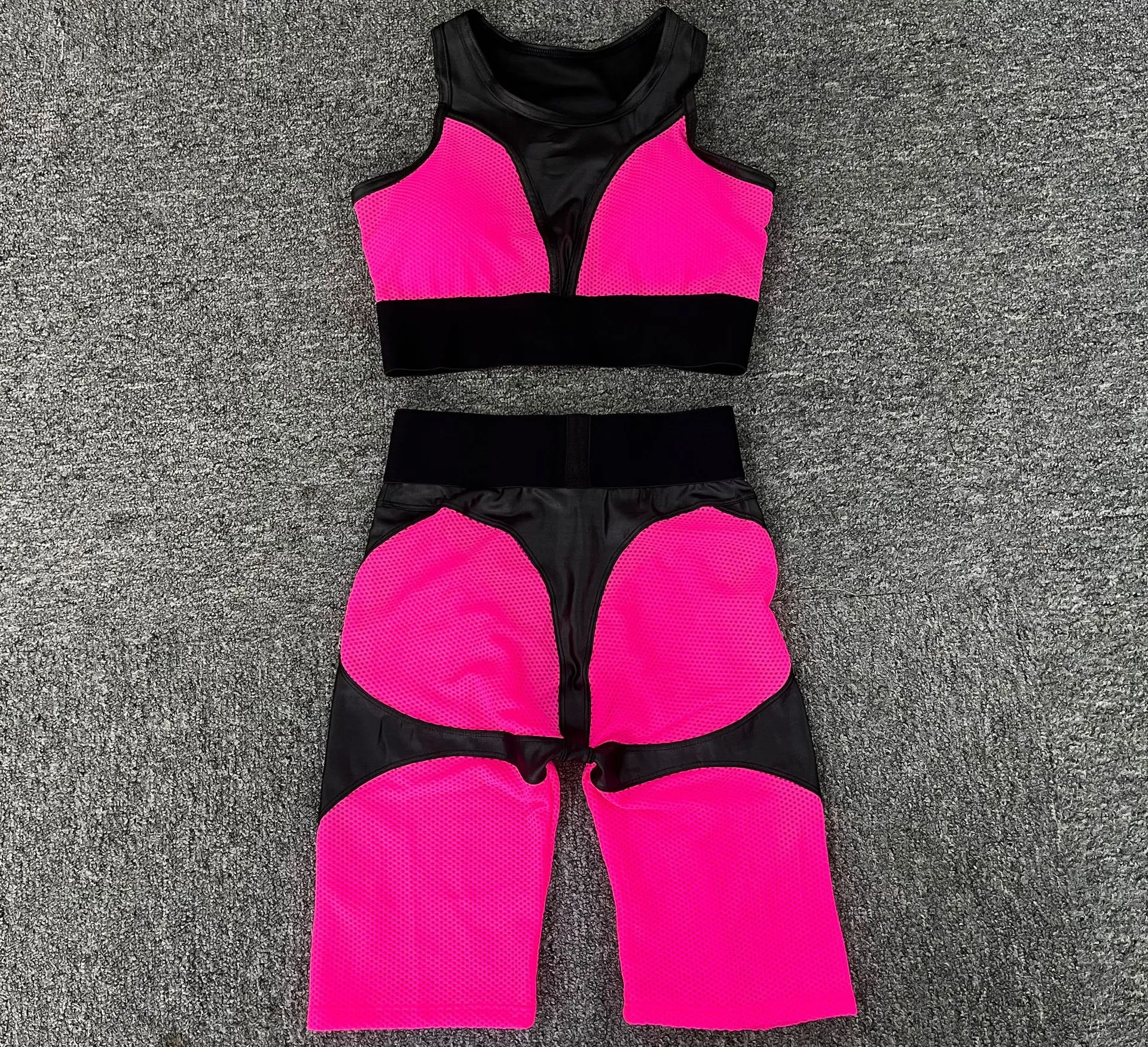 Mesh Patchwork Fitness Sets Wholesale Clothing Sport Wear Women's Sexy Gym Sets Mesh Patchwork Fitness Sets Wholesale Clothing Sport Wear Women's Sexy Gym Sets