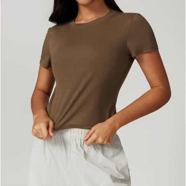Women Crew Neck T Shirt Wholesale Clothing Hot Yoga Clothes Short Sleeve Workout Tops