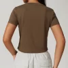 Women Crew Neck T Shirt Wholesale Clothing Hot Yoga Clothes Short Sleeve Workout Tops