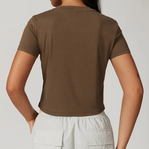 Women Crew Neck T Shirt Wholesale Clothing Hot Yoga Clothes Short Sleeve Workout Tops