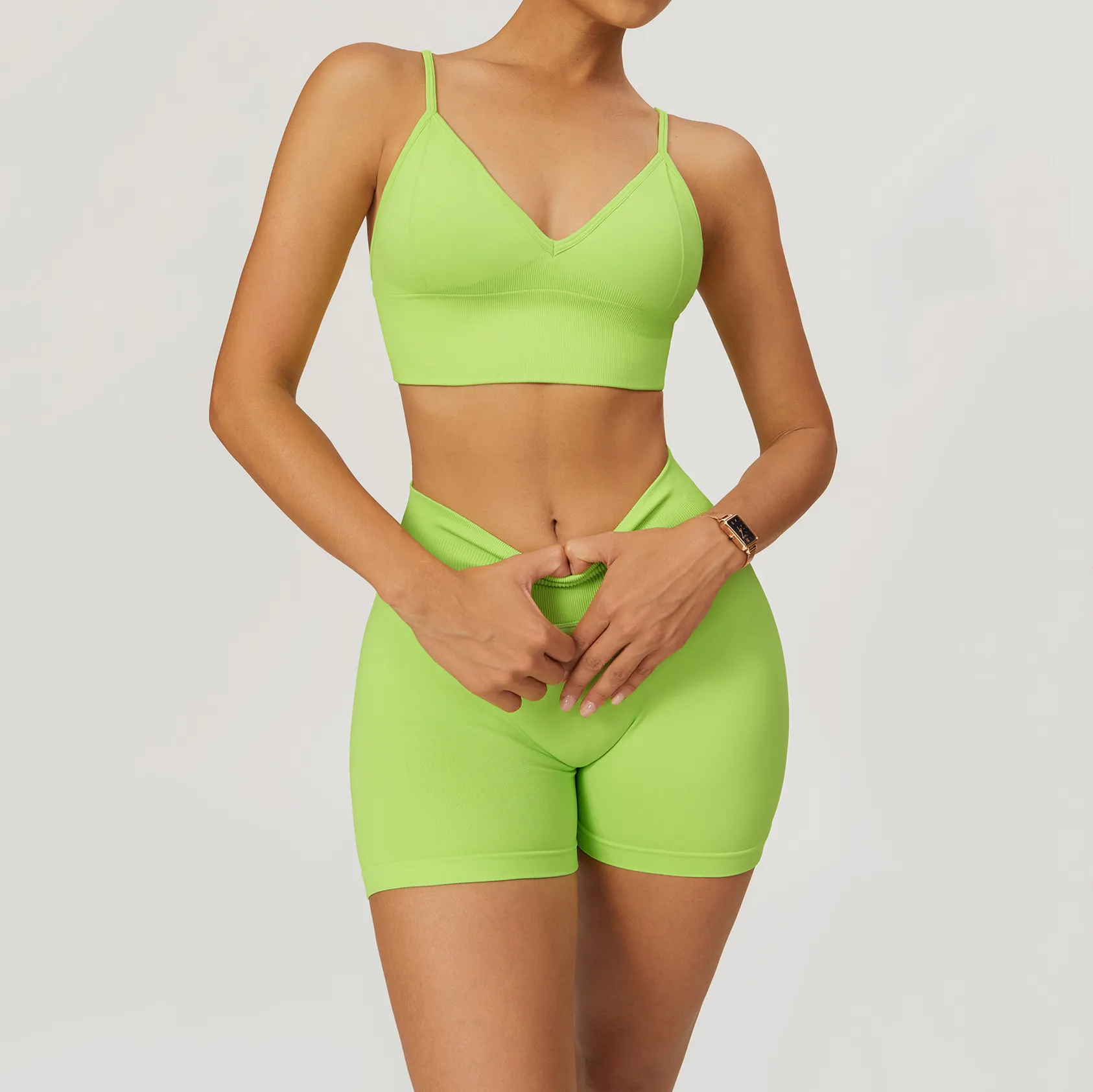 详情-94 Workout Seamless Outfits Butt Lifting Shorts Fitness Clothing Manufacturer Tight Gym Sets