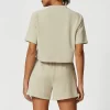 Modal Casual Suit Women Sportswear Crew Neck T Shirts Gym Loose Shorts