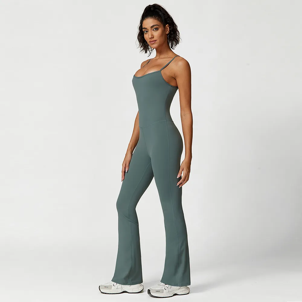 Women Long Jumpsuit Gym Wholesalers Spark Clothing Adjustable Spaghetti Straps Jumpsuit