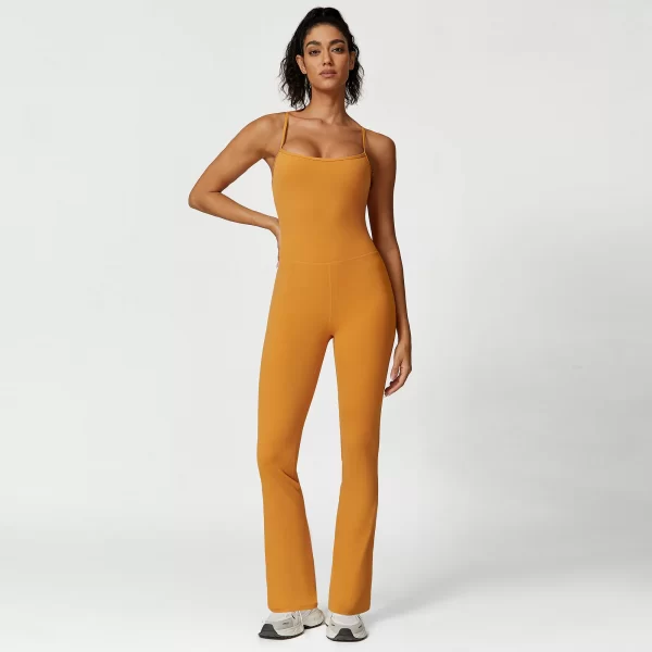 Women Long Jumpsuit Gym Wholesalers Spark Clothing Adjustable Spaghetti Straps Jumpsuit