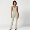 Women Long Jumpsuit Gym Wholesalers Spark Clothing Adjustable Spaghetti Straps Jumpsuit