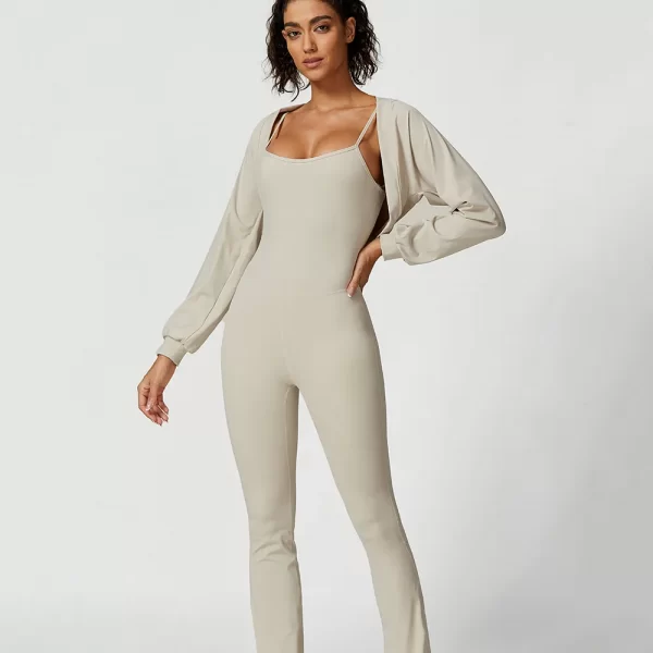 Women Long Sleeve Smock Gym Wholesalers Spark Clothing Match Jumpsuit