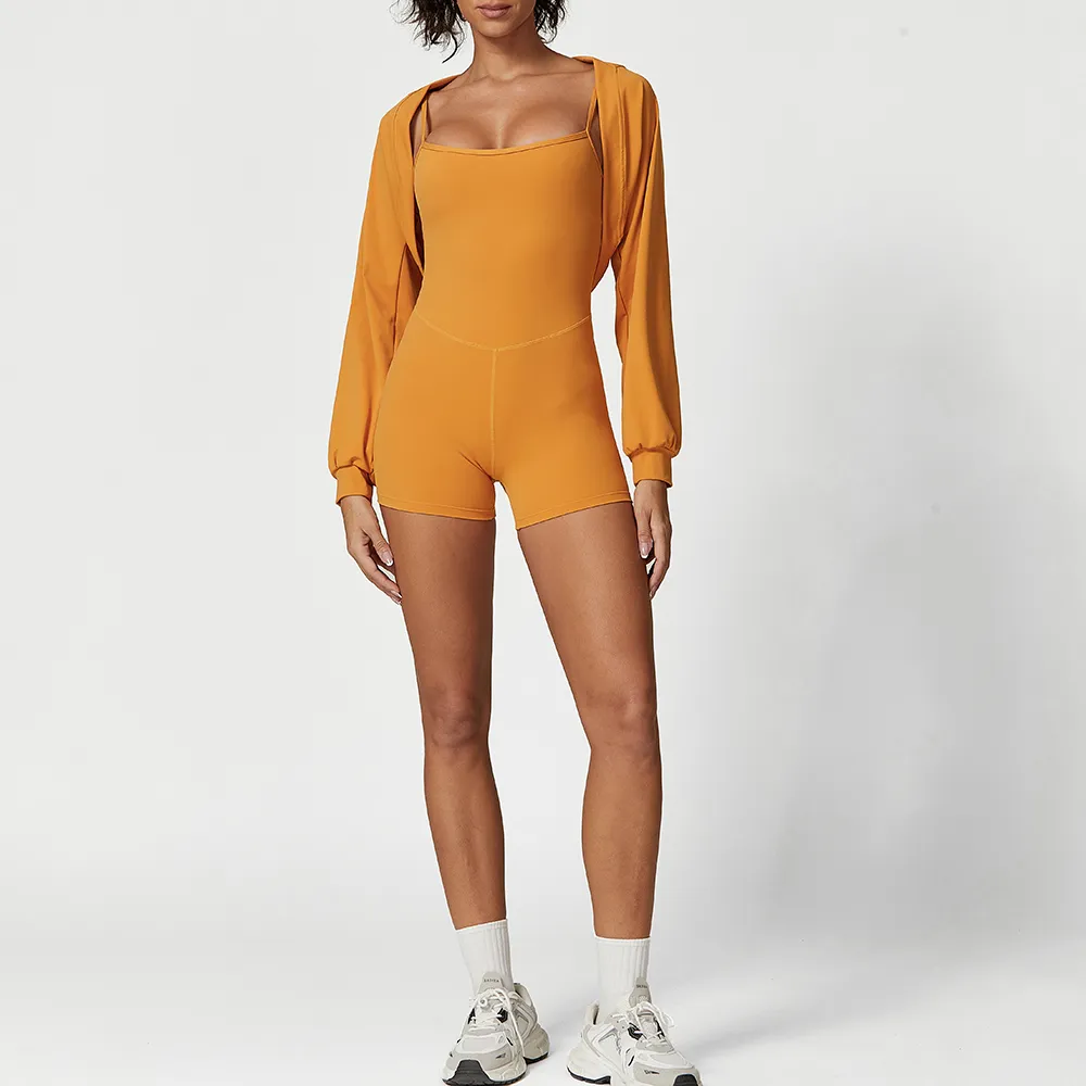 Women Long Sleeve Smock Gym Wholesalers Spark Clothing Match Jumpsuit Women Long Sleeve Smock Gym Wholesalers Spark Clothing Match Jumpsuit