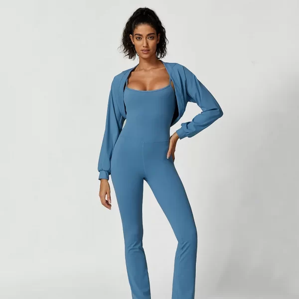 Women Long Sleeve Smock Gym Wholesalers Spark Clothing Match Jumpsuit