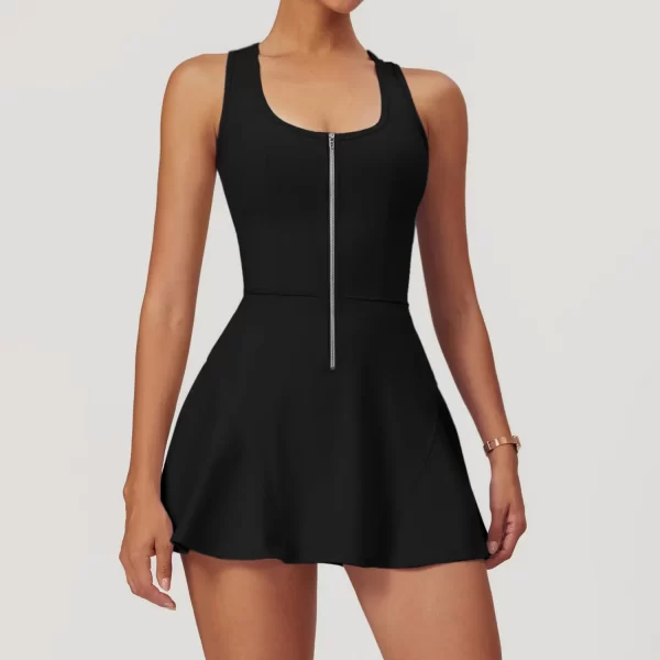 Tennis Dress with Zipper Wholesale Jumpsuit Fitness Apparel Clothing Women's Tennis Skirts