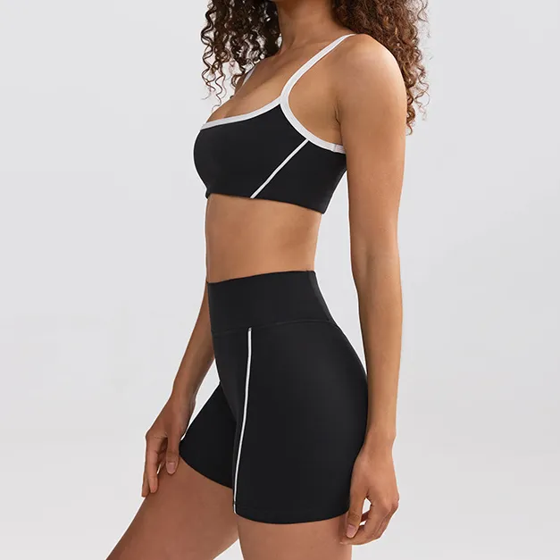 Contrast Color Yoga Set Hot Yoga Clothes Spark Clothing Sports Bra Running Shorts Contrast Color Yoga Set Hot Yoga Clothes Spark Clothing Sports Bra Running Shorts