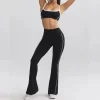 Contrast Color Yoga Set Hot Yoga Clothes Spark Clothing Sports Bra High Waist Flare Pants