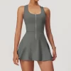 Tennis Dress with Zipper Wholesale Jumpsuit Fitness Apparel Clothing Women's Tennis Skirts