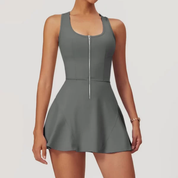 Tennis Dress with Zipper Wholesale Jumpsuit Fitness Apparel Clothing Women's Tennis Skirts