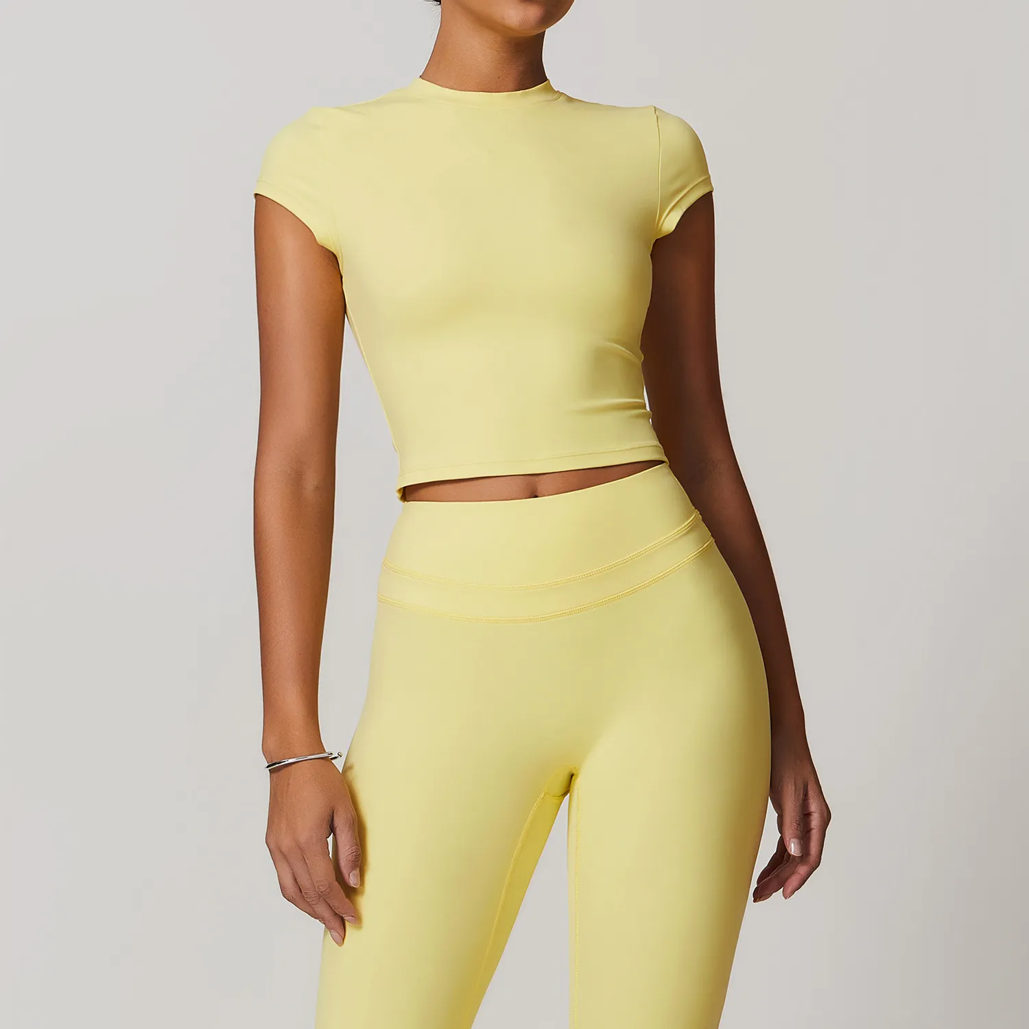 Yoga Gym Basic Tight Shirts Custom Active Wear Wholesale Short Sleeve Crop Tops Yoga Gym Basic Tight Shirts Custom Active Wear Wholesale Short Sleeve Crop Tops