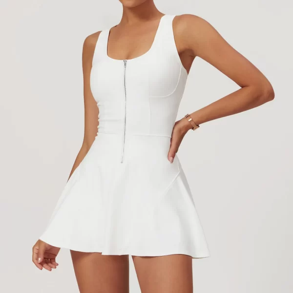 Tennis Dress with Zipper Wholesale Jumpsuit Fitness Apparel Clothing Women's Tennis Skirts