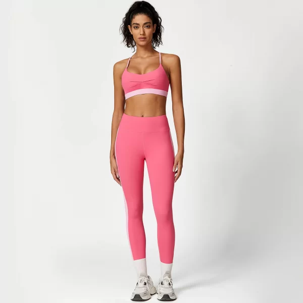 Contrast Color Yoga Set Female Fitness Apparel Spark Clothing Workout Set