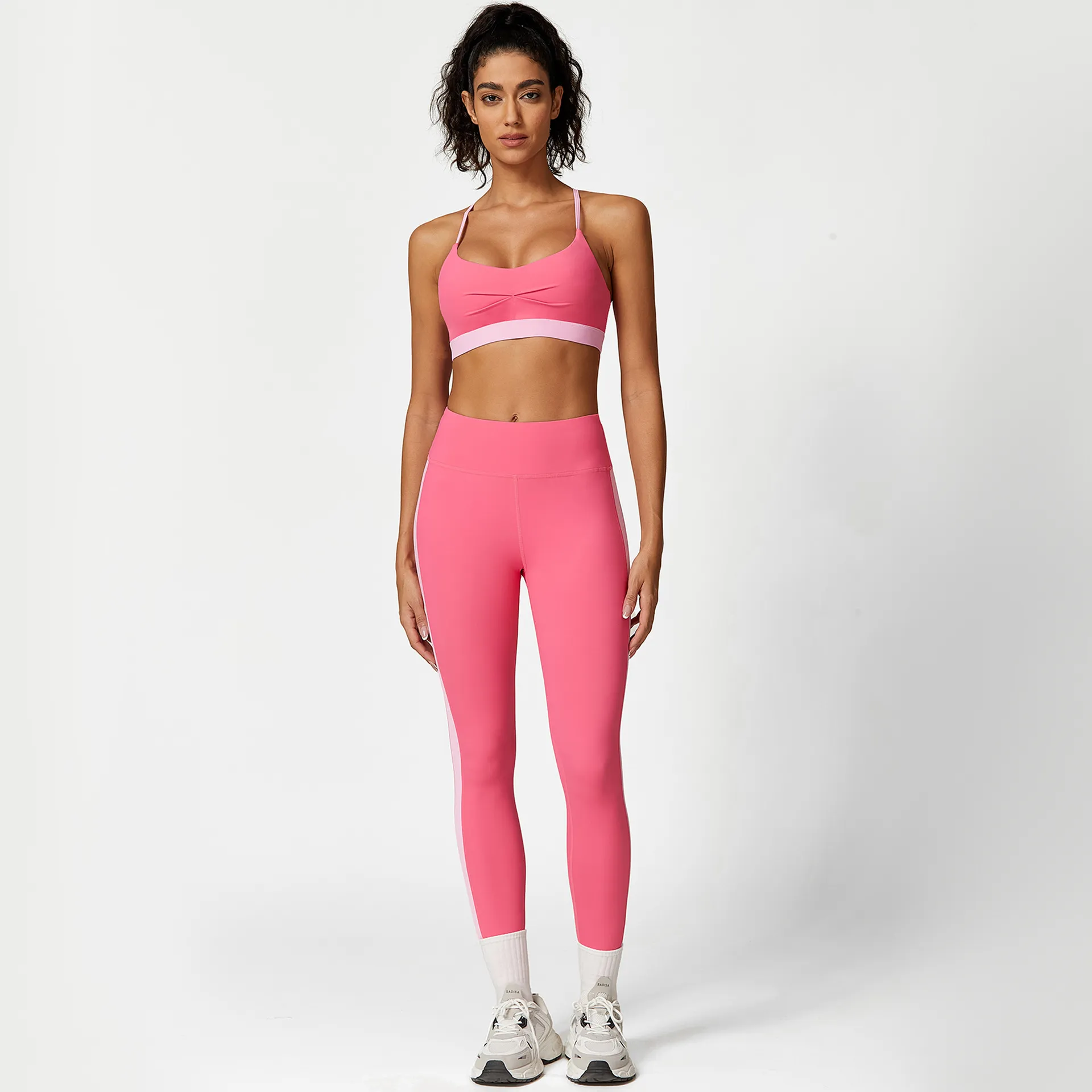 Contrast Color Yoga Set Female Fitness Apparel Spark Clothing Workout Set Contrast Color Yoga Set Female Fitness Apparel Spark Clothing Workout Set