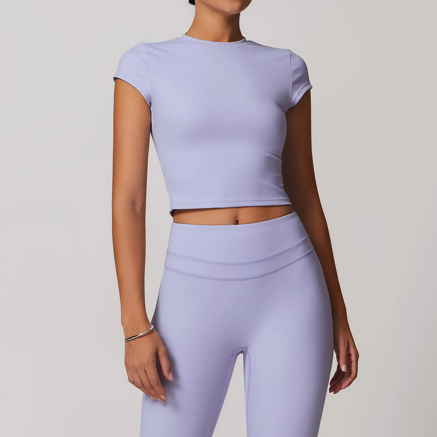 Yoga Gym Basic Tight Shirts Custom Active Wear Wholesale Short Sleeve Crop Tops Yoga Gym Basic Tight Shirts Custom Active Wear Wholesale Short Sleeve Crop Tops