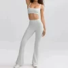 Contrast Color Yoga Set Hot Yoga Clothes Spark Clothing Sports Bra High Waist Flare Pants