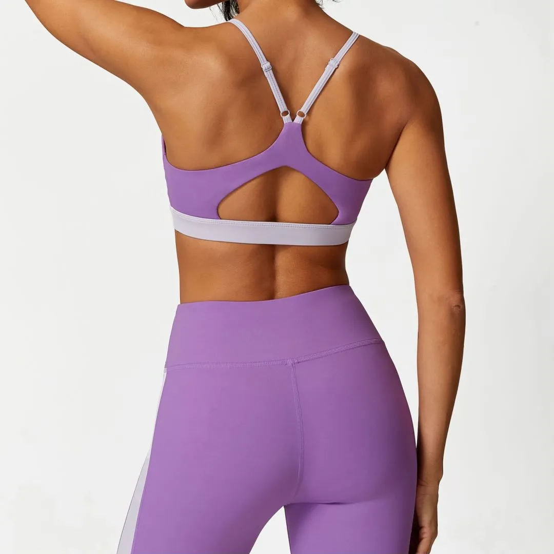 Contrast Color Yoga Set Female Fitness Apparel Spark Clothing Workout Set Contrast Color Yoga Set Female Fitness Apparel Spark Clothing Workout Set