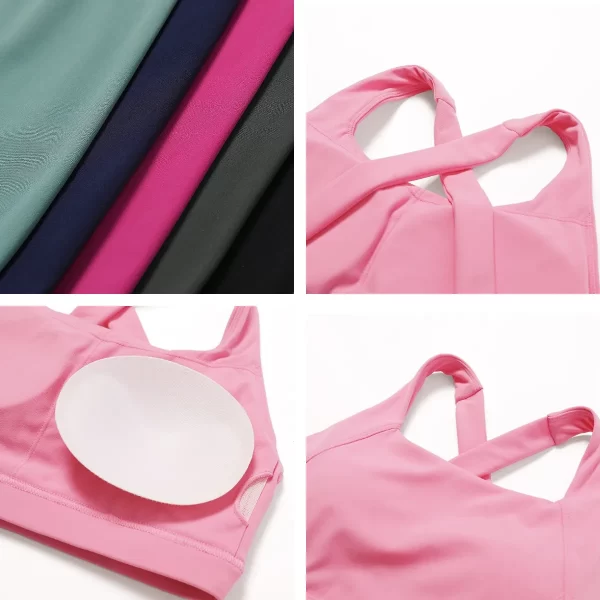 Sports Bra Fabric 4 Pieces Sets Hot Yoga Clothes Gym Wear Manufacturers Spark Clothing