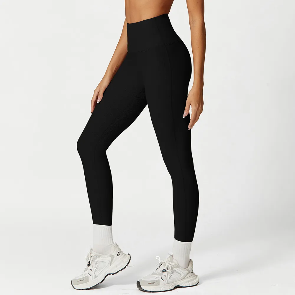 Ribbed Workout Clothes High Waist Sports Leggings Spark Clothing Butt Lifting Yoga Pants Ribbed Workout Clothes High Waist Sports Leggings Spark Clothing Butt Lifting Yoga Pants