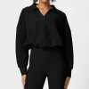 Ribbed Workout Clothes V-Shaped Lapel Jacket Spark Clothing Drawstring Long Sleeve Top
