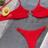 Women Bikini Set Sexy Ring Accessories Swimsuit Bikini Two Piece Triangle Bathing Suit
