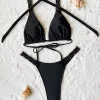 Women Two Piece Swimsuit Sexy Swimwear Halter String Triangle Bikini Sets
