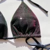 Two Piece Swimsuit Beach Wear for Women Shine Purple Sexy Backless Swimming Bikini
