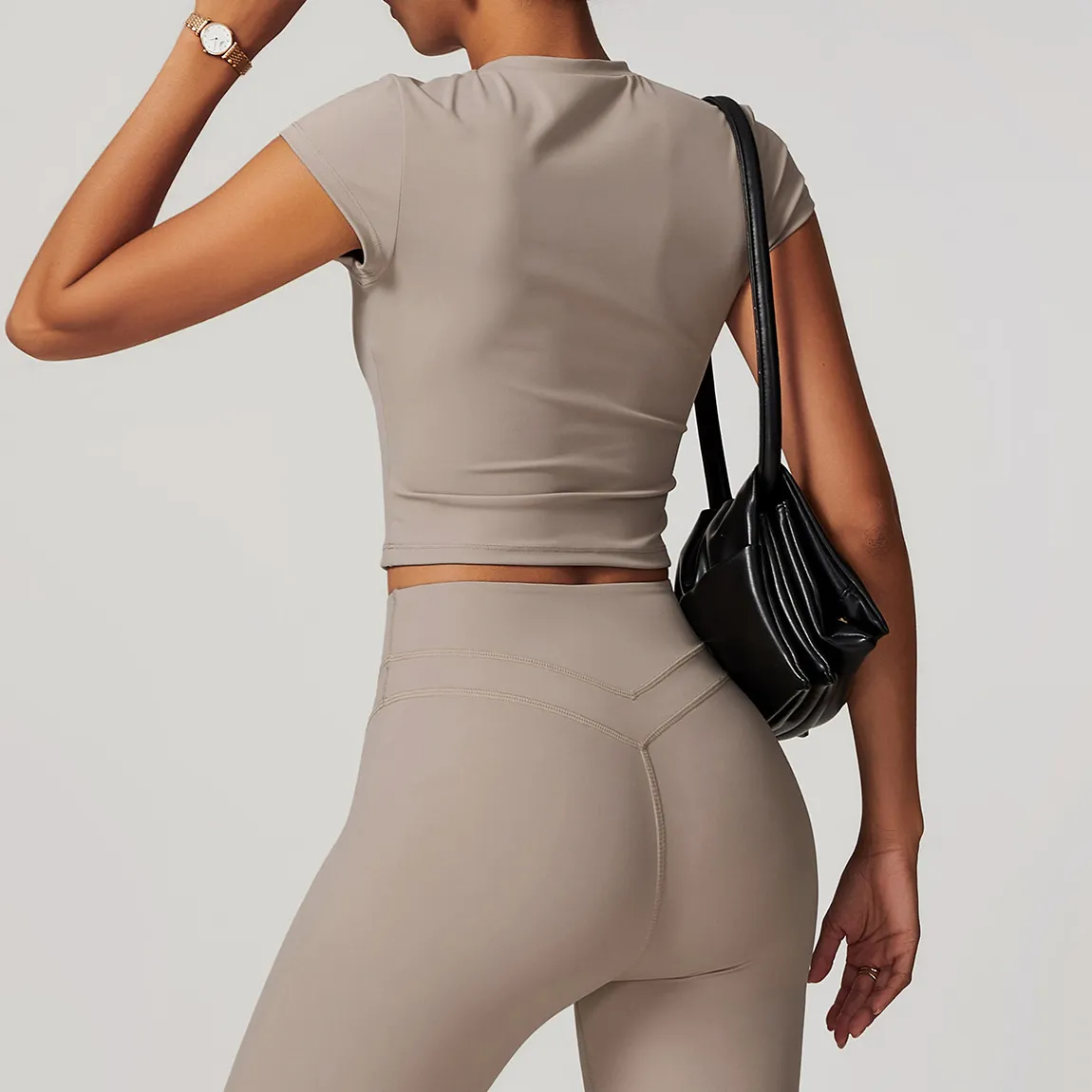 Yoga Gym Basic Tight Shirts Custom Active Wear Wholesale Short Sleeve Crop Tops Yoga Gym Basic Tight Shirts Custom Active Wear Wholesale Short Sleeve Crop Tops