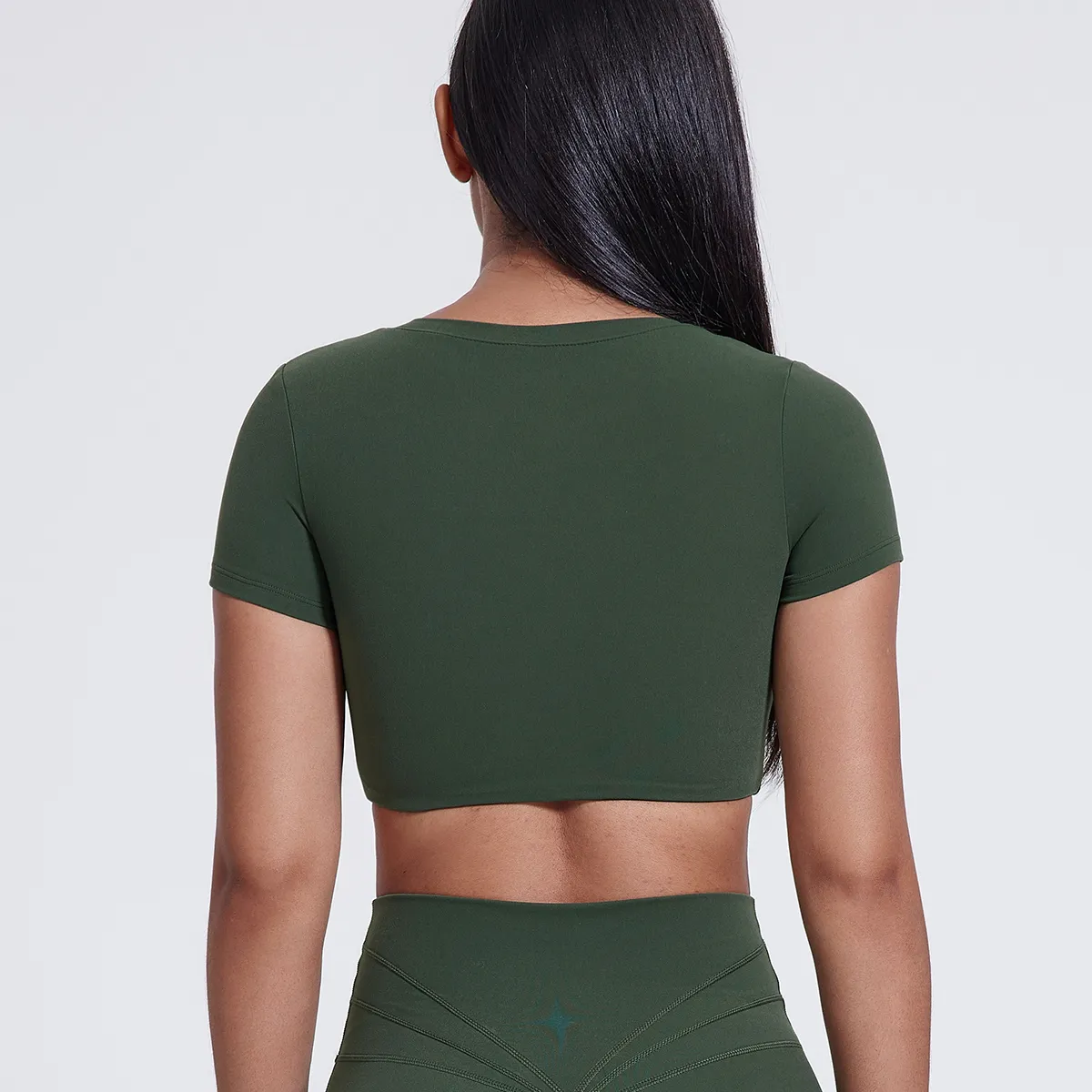 Elite Collection-Crew Neck Short Sleeve Crop Tops Yoga Workout Padded Slim Fit Shirts Basic Tee Elite Collection-Crew Neck Short Sleeve Crop Tops Yoga Workout Padded Slim Fit Shirts Basic Tee