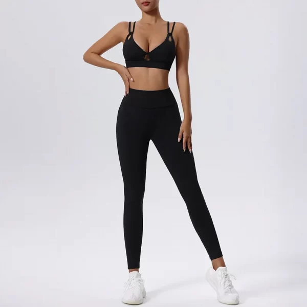 Hollow Out Sports Bra Padded Yoga Workout Crop Tank Tops Strappy Camisole for Women