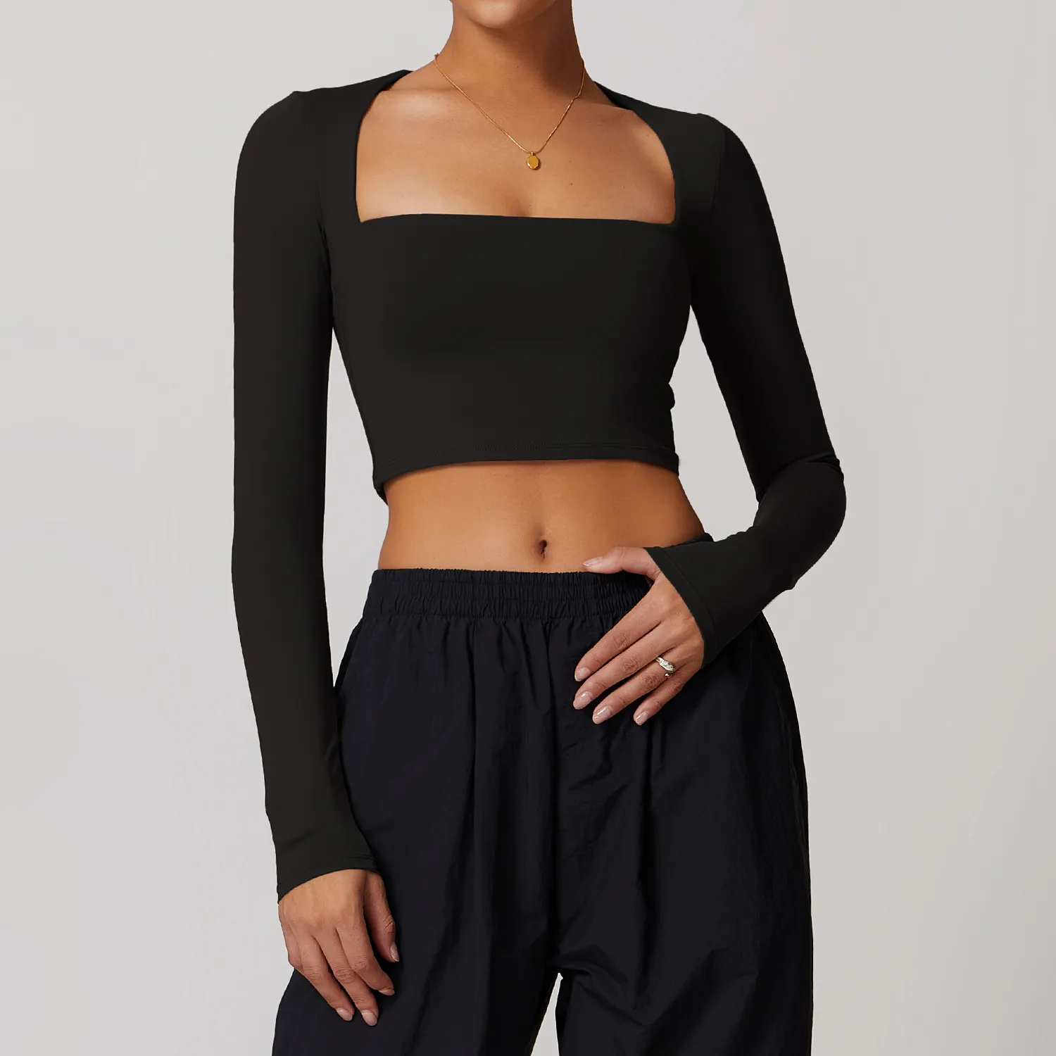 Long Sleeve Yoga Crop Tops Yoga Apparel Manufacturers Wholesale Women Outfits Long Sleeve Yoga Crop Tops Yoga Apparel Manufacturers Wholesale Women Outfits