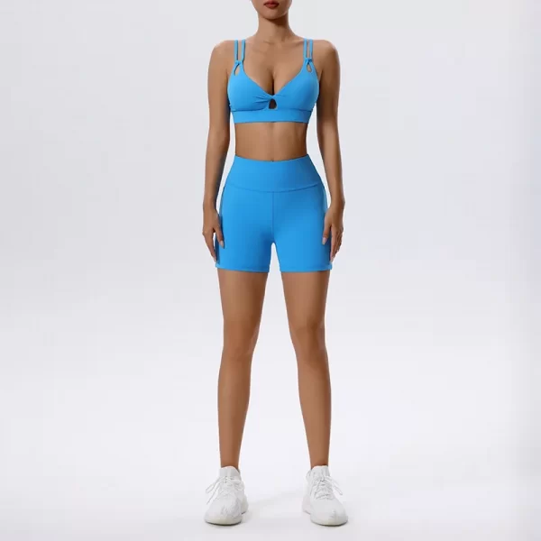 Hollow Out Sports Bra Padded Yoga Workout Crop Tank Tops Strappy Camisole for Women