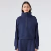 Sweatshirts Half Zip Cropped Pullover Thick Long Sleeve Casual Sweaters with Pockerts