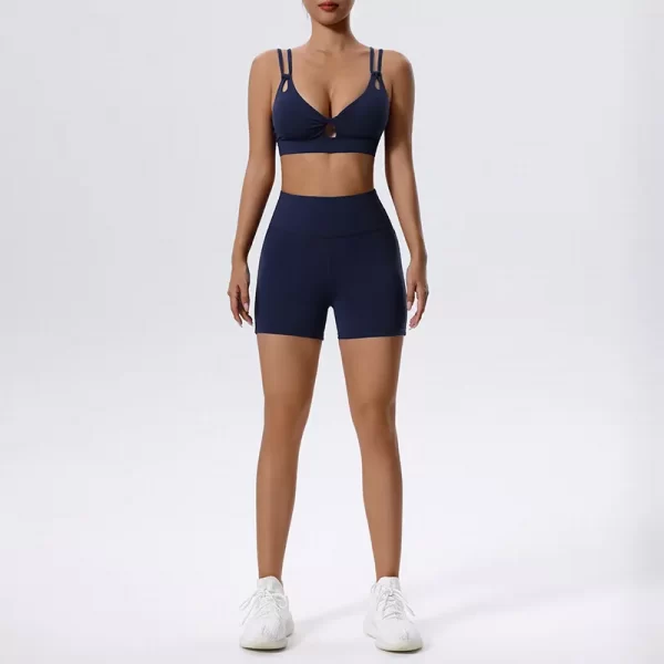 Hollow Out Sports Bra Padded Yoga Workout Crop Tank Tops Strappy Camisole for Women
