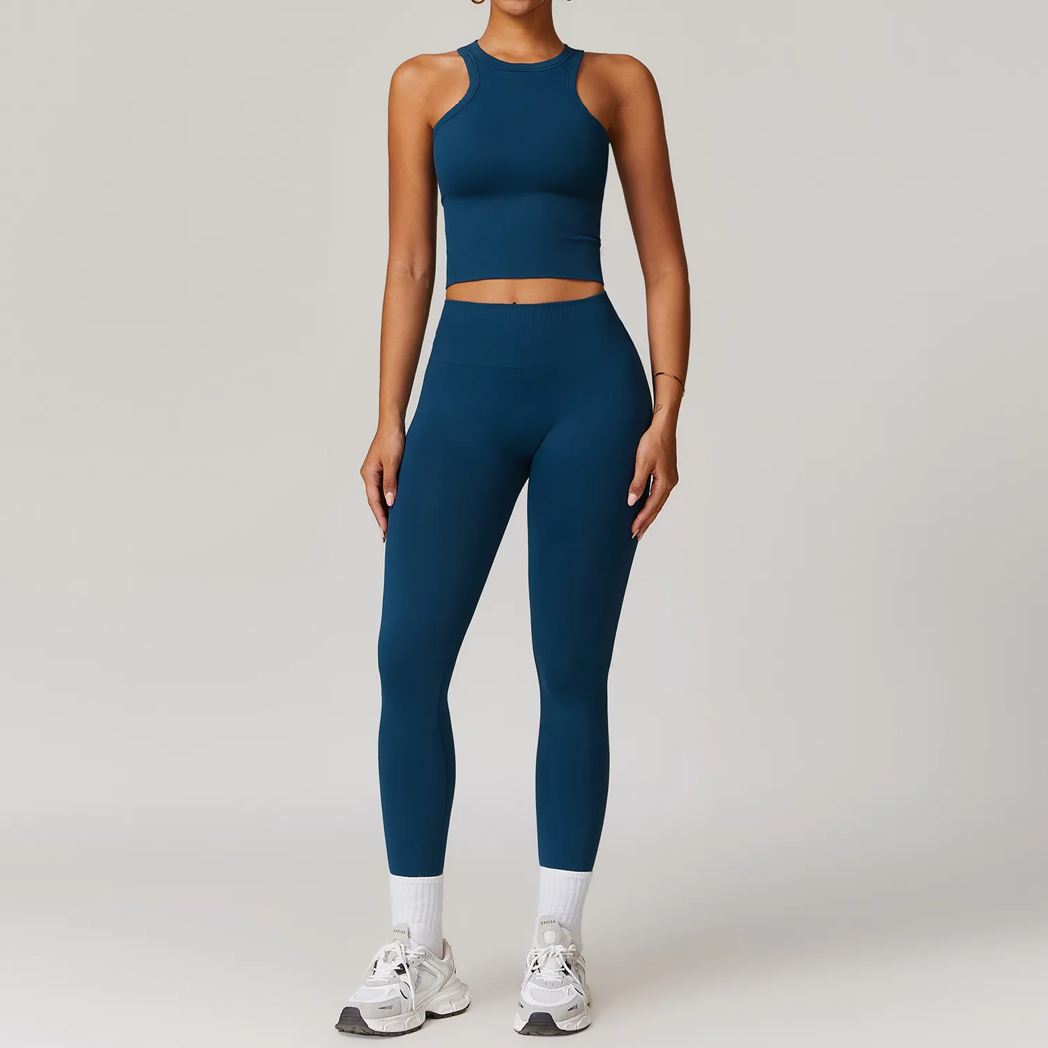 Custom Logo Gym Outfits 5 Pieces Athletic Suit for Women Seamless Spark Clothing Custom Logo Gym Outfits 5 Pieces Athletic Suit for Women Seamless Spark Clothing