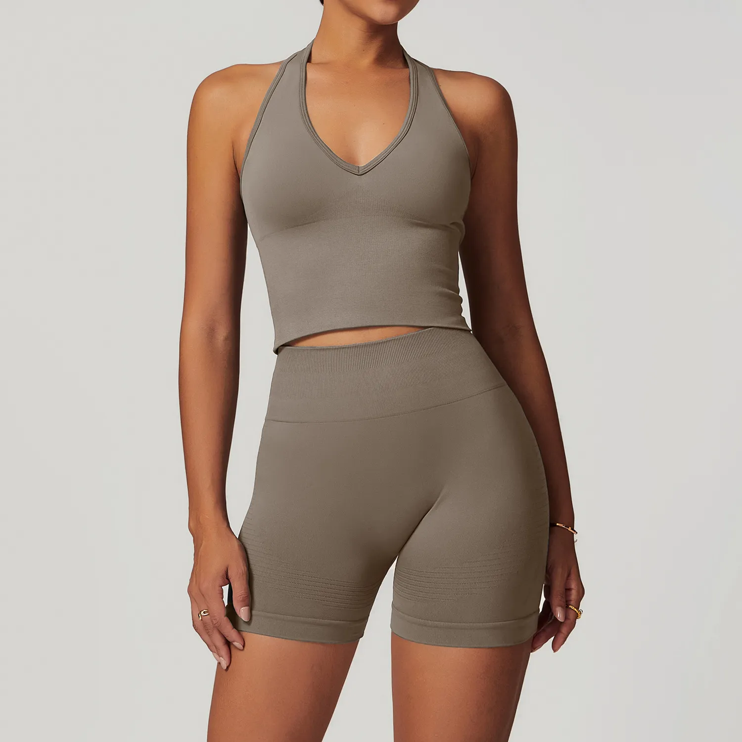 Custom Logo Gym Outfits 5 Pieces Athletic Suit for Women Seamless Spark Clothing Custom Logo Gym Outfits 5 Pieces Athletic Suit for Women Seamless Spark Clothing