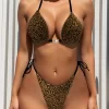 Sexy Leopard 3 Pieces Swimming Bikini for Ladies