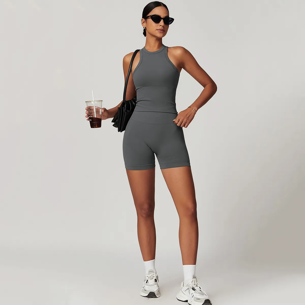 Custom Logo Gym Outfits 5 Pieces Athletic Suit for Women Seamless Spark Clothing Custom Logo Gym Outfits 5 Pieces Athletic Suit for Women Seamless Spark Clothing