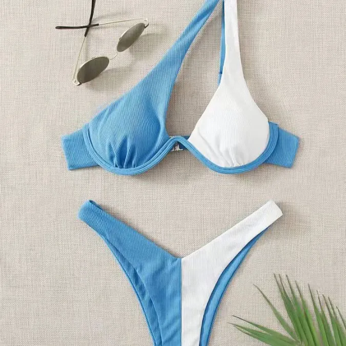 Beach Wear for Women Contrast Colors Two Piece Swimsuit Beach Wear for Women Contrast Colors Two Piece Swimsuit