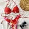 Halter Two Piece Swimsuits Triangle Bikini Set for Vacation