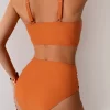 High Waisted Bikini Sets Push Up Twist Front Ruched Swimsuit Two Piece Swimsuit Bathing Suit