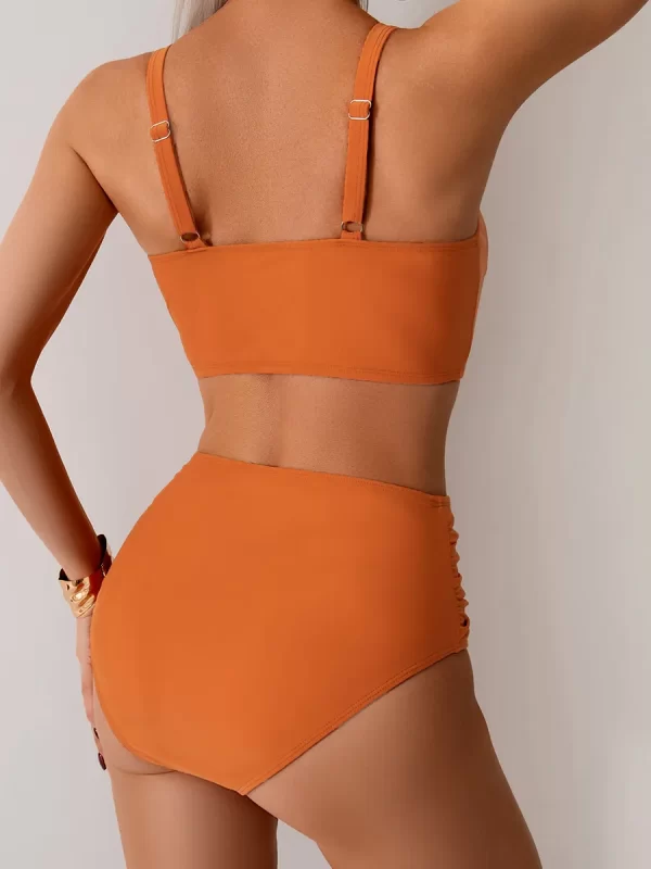 High Waisted Bikini Sets Push Up Twist Front Ruched Swimsuit Two Piece Swimsuit Bathing Suit