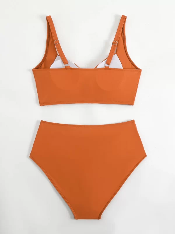 High Waisted Bikini Sets Push Up Twist Front Ruched Swimsuit Two Piece Swimsuit Bathing Suit