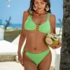 Custom Spaghetti Strap Top Low Waist String Triangle Bikini Set
